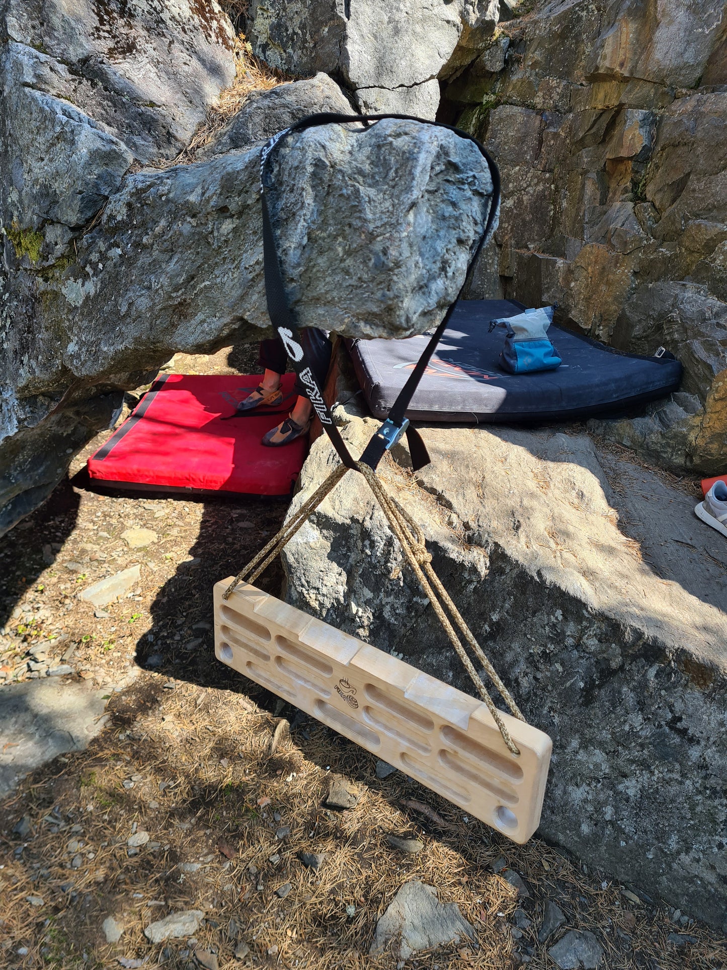 portable hangboard outdoors crag