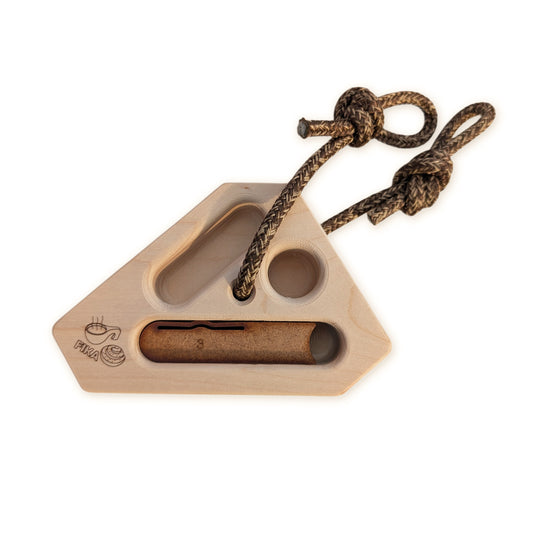 FIKA Kanelsnäcka wooden grip block for climbing grip training on white background